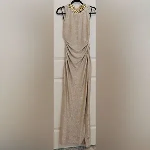 Laundry By Shelli Segal | Dresses | Laundry By Shelli Segal Metallic Gold  Silver Long Dress | Poshmark